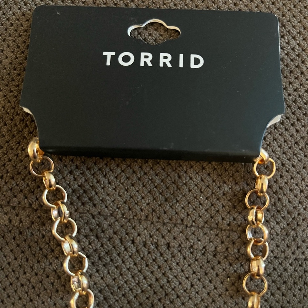 Torrid Country Western Blue and Gold Charm Necklace - Picture 4 of 4